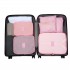 E2015 - Kono 6 Piece Polyester Travel Luggage Organiser Bag Set - Pink
